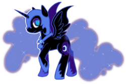 Size: 980x656 | Tagged: safe, artist:luga12345, nightmare moon, alicorn, pony, g4, female, mare, simple background, solo, spread wings, transparent background, wings