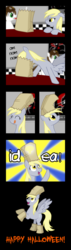 Size: 1000x3500 | Tagged: safe, artist:lazingabout94, derpy hooves, oc, pegasus, pony, g4, comic, costume, female, mare, paper bag, paper bag wizard