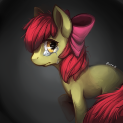 Size: 500x500 | Tagged: safe, artist:mousu, apple bloom, earth pony, pony, g4, crying, dark, female, solo