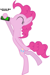 Size: 5000x7513 | Tagged: safe, artist:dipi11, artist:fernandonunez, pinkie pie, earth pony, pony, g4, absurd resolution, energy drink, female, monster energy, simple background, solo, this will end in tears, transparent background, vector, xk-class end-of-the-world scenario