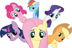 Size: 1406x936 | Tagged: safe, artist:dipi11, applejack, fluttershy, pinkie pie, rainbow dash, rarity, twilight sparkle, dragonshy, g4, season 1, mane six, simple background, svg, transparent background, vector