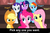 Size: 1024x672 | Tagged: safe, edit, edited screencap, screencap, applejack, fluttershy, pinkie pie, rainbow dash, rarity, twilight sparkle, earth pony, pegasus, pony, unicorn, g4, mmmystery on the friendship express, blue text, bronybait, caption, choice, cs captions, cute, dashabetes, diapinkes, dilemma, hug, hug request, jackabetes, mane six, orange text, pink text, purple text, raribetes, sadistic choice, shyabetes, text, twiabetes, white text, yellow text