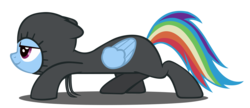 Size: 4000x1729 | Tagged: safe, artist:dipi11, rainbow dash, pegasus, pony, g4, read it and weep, catsuit, female, ninja, simple background, sneaking, sneaking suit, solo, transparent background, vector