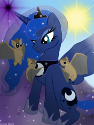 Size: 700x926 | Tagged: safe, artist:giuliabeck, princess luna, bat, g4, female, solo