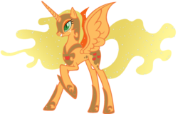 Size: 900x576 | Tagged: safe, color edit, applejack, nightmare moon, alicorn, pony, g4, alicornified, female, mare, nightmare applejack, nightmarified, race swap, raised hoof, simple background, solo, spread wings, transparent background, wings