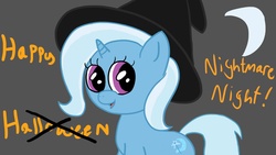 Size: 1280x720 | Tagged: safe, artist:askreformedtrixe, trixie, g4, happy, nightmare night, smiling