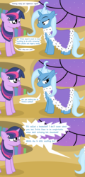 Size: 3000x6261 | Tagged: safe, artist:dazed-and-wandering, trixie, twilight sparkle, pony, unicorn, g4, cape, clothes, comic, duo, jewelry, nightmare night, tiara