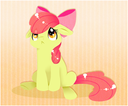 Size: 787x650 | Tagged: safe, artist:vanillacrepe, apple bloom, earth pony, pony, g4, female, filly, foal, solo