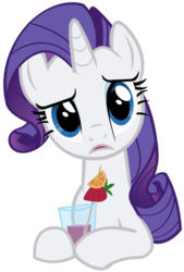 Size: 561x831 | Tagged: safe, artist:dipi11, rarity, pony, g4, drink, female, food, lemon wedge, simple background, solo, strawberry, svg, transparent background, vector