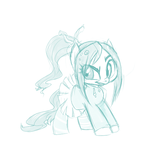 Size: 448x464 | Tagged: safe, artist:jessy, pony, monochrome, ponified, solo, sugar rush, vanellope von schweetz, wreck-it ralph