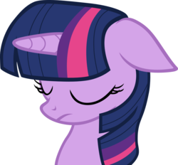 Size: 2816x2612 | Tagged: safe, artist:cthulhuandyou, twilight sparkle, pony, g4, bust, eyes closed, female, floppy ears, frown, portrait, sad, simple background, solo, svg, transparent background, vector