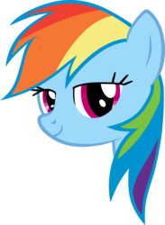 Size: 1423x1942 | Tagged: safe, artist:cthulhuandyou, rainbow dash, pony, g4, bedroom eyes, female, floating head, head only, simple background, smiling, solo, transparent background, vector