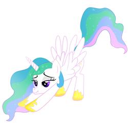 Size: 3000x3000 | Tagged: safe, princess celestia, alicorn, pony, g4, exploitable meme, female, iwtcird, scrunchy face, solo, stretching