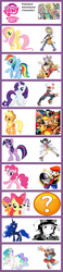 Size: 600x2600 | Tagged: safe, apple bloom, applejack, fluttershy, pinkie pie, princess celestia, princess luna, rainbow dash, rarity, scootaloo, sweetie belle, twilight sparkle, g4, chart, meta, pokémon