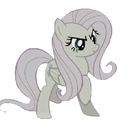 Size: 404x404 | Tagged: safe, edit, edited screencap, screencap, fluttershy, pony, g4, the return of harmony, animated, background removed, discorded, female, flutterbitch, horses doing horse things, simple background, solo, stomping, transparent background
