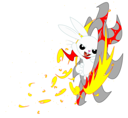 Size: 1024x941 | Tagged: safe, artist:mdsk-rb, angel bunny, rabbit, g4, animal, fire, hell yeah!, sawblade, simple background, transparent background