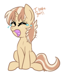 Size: 283x330 | Tagged: safe, artist:lulubell, oc, oc only, oc:lulubell, pony, crying, female, filly, simple background, solo, transparent background