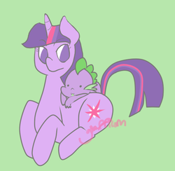 Size: 461x450 | Tagged: safe, artist:girafficorn, spike, twilight sparkle, g4