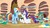 Size: 960x540 | Tagged: safe, edit, edited screencap, screencap, rainbow dash, rarity, pegasus, pony, unicorn, dragon quest, g4, book, caption, female, golden oaks library, horsehead centerpiece, hub logo, image macro, lesbian, library, mare, roflbot, ship:raridash, shipping