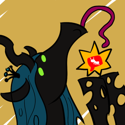 Size: 500x500 | Tagged: safe, queen chrysalis, anteater, g4, species swap, tongue out