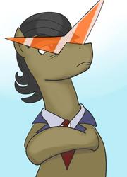 Size: 693x960 | Tagged: safe, filthy rich, earth pony, pony, g4, glasses, kamina, male, stallion