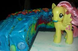 Size: 960x639 | Tagged: dead source, safe, fluttershy, g4, brushable, cake, irl, photo, toy
