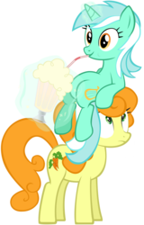 Size: 10200x15900 | Tagged: safe, artist:arctickiwi, carrot top, golden harvest, lyra heartstrings, g4, mmmystery on the friendship express, absurd resolution, duo, duo female, female, simple background, sitting lyra, transparent background, vector