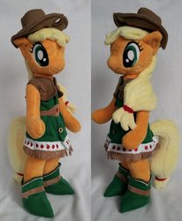 Size: 1024x1240 | Tagged: safe, artist:agatrix, applejack, earth pony, semi-anthro, g4, bipedal, clothes, dress, female, gala dress, irl, outfit, photo, plushie, solo