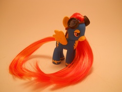 Size: 4320x3240 | Tagged: safe, artist:tiellanicole, spitfire, pony, g4, brushable, customized toy, goggles, irl, photo, solo, toy, wonderbolts uniform