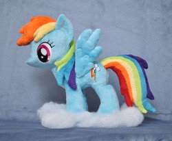 Size: 3445x2836 | Tagged: safe, artist:lykaios-avery, rainbow dash, pony, g4, cloud, high res, irl, photo, plushie, solo