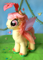 Size: 465x654 | Tagged: safe, artist:sequinjar, rosedust, flutter pony, pony, g1, g4, female, g1 to g4, generation leap, irl, mare, photo, plushie, solo