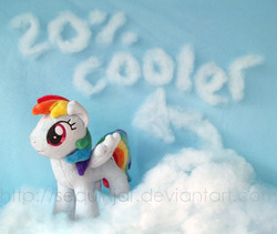 Size: 500x421 | Tagged: safe, artist:sequinjar, rainbow dash, g4, 20% cooler, cloud, irl, photo, plushie, tired meme