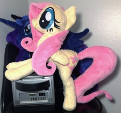 Size: 960x899 | Tagged: safe, artist:jin tei, fluttershy, princess luna, g4, gamecube, irl, photo, plushie