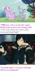 Size: 635x1273 | Tagged: safe, diamond tiara, silver spoon, g4, durarara, hilarity ensues, orihara izaya, text, this will end in tears, too dumb to live, troll