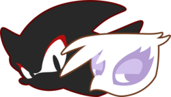 Size: 850x483 | Tagged: safe, artist:fuzon-s, gilda, griffon, g4, crossover, duo, logo, male, shadow the hedgehog, simple background, sonic the hedgehog (series), style emulation, symbol, transparent background