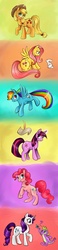 Size: 1200x5202 | Tagged: safe, artist:sharkie19, applejack, fluttershy, pinkie pie, rainbow dash, rarity, spike, twilight sparkle, g4, mane seven