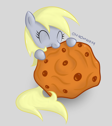 Size: 1069x1200 | Tagged: safe, artist:dream-star-slash, artist:loopuleasa, derpy hooves, pegasus, pony, g4, cookie, eyes closed, female, food, mare, solo