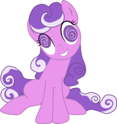 Size: 870x919 | Tagged: safe, artist:sazlo, screwball, pony, g4, female, simple background, sitting, smiling, solo, swirly eyes, transparent background, vector