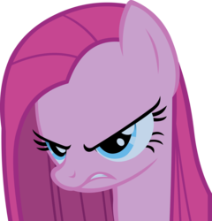 Size: 5000x5217 | Tagged: artist needed, safe, pinkie pie, earth pony, pony, g4, absurd resolution, angry, female, kubrick stare, mare, pinkamena diane pie, simple background, transparent background, vector