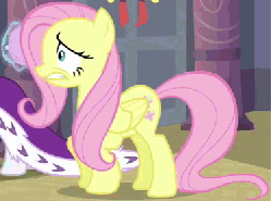 Size: 374x277 | Tagged: safe, screencap, fluttershy, pony, g4, hearth's warming eve (episode), animated, fear, female, hearth's warming eve, scared, shaking, stage fright