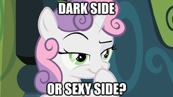 Size: 625x351 | Tagged: safe, sweetie belle, g4, image macro, thinking