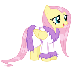 Size: 4154x4000 | Tagged: safe, artist:makintosh91, fluttershy, pegasus, pony, g4, hurricane fluttershy, bathrobe, clothes, female, folded wings, robe, simple background, solo, transparent background, vector, wet mane, wet mane fluttershy, wings