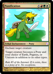 Size: 375x523 | Tagged: safe, card, magic the gathering, ponified, the legend of zelda