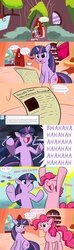 Size: 1280x4320 | Tagged: safe, artist:zanezandell, pinkie pie, spike, twilight sparkle, pony, unicorn, ask evil genius twilight, g4, comic, evil genius twilight, evil laugh, giggling, happy, laughing, tumblr