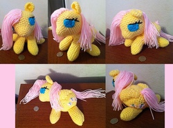 Size: 800x594 | Tagged: safe, artist:theunknownsoul, fluttershy, pony, g4, amigurumi, crochet, irl, photo, plushie, solo