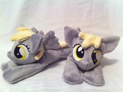 Size: 2592x1936 | Tagged: safe, artist:planetplush, derpy hooves, pegasus, pony, g4, beanie (plushie), irl, lying down, photo, plushie, prone, solo