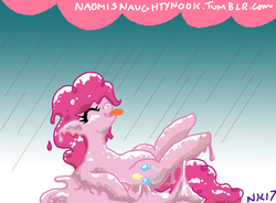 Size: 1217x894 | Tagged: safe, artist:naomiknight17, pinkie pie, goo pony, original species, g4, 30 minute art challenge, chocolate rain, female, pinkie slime, solo