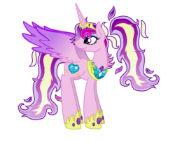 Size: 1361x1107 | Tagged: safe, artist:starryoak, princess cadance, alicorn, pony, g4, ethereal mane, female, jewelry, looking back, older, ponytail, simple background, smiling, solo, transparent background, ultimate cadance, vector