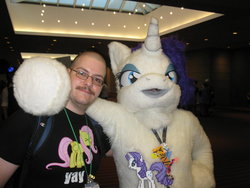 Size: 1024x768 | Tagged: safe, artist:rennon-the-shaved, artist:spainfischer, rarity, g4, fursuit, irl, photo