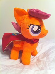 Size: 900x1205 | Tagged: safe, artist:planetplush, scootaloo, pony, g4, cape, clothes, irl, photo, plushie, solo